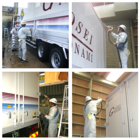 トラックボディの光触媒施工事例(防汚対策)です