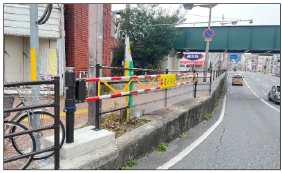 水害対策における交通遮断機の設置事例