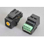 Snap-in connector RCA female (red, white, yellow) rear terminal block (body black)