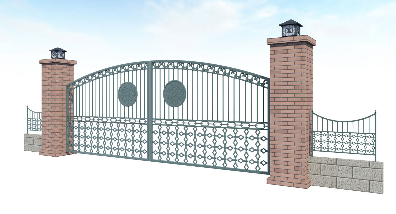 最大6m、大型で特注可能なアルミ鋳物製大型門扉