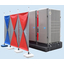 "Louver screen" that can be used as a privacy screen or partition for temporary toilets.