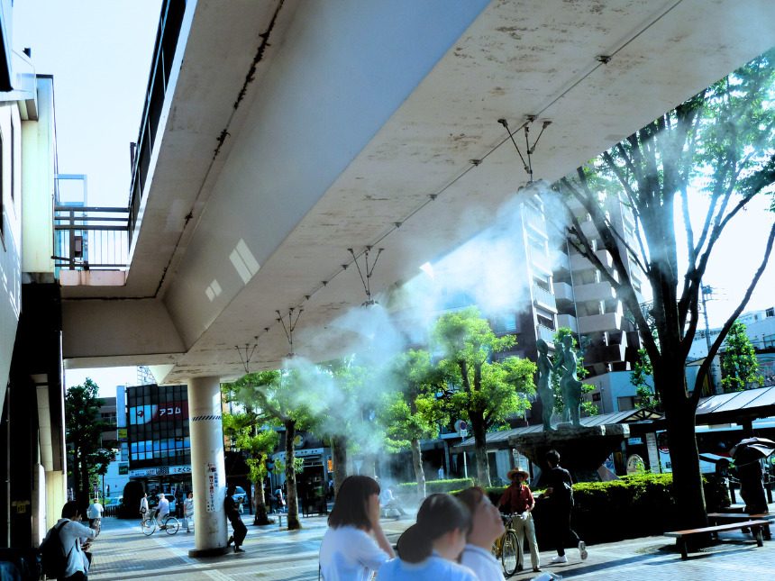 【ミストシステム活用事例】駅ロータリー