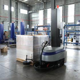 【腰痛対策】自走式包装機で辛いパレットのラップ巻き作業から解放