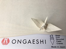 折り鶴リサイクル製品『ONGAESHI Paper （恩返紙）』