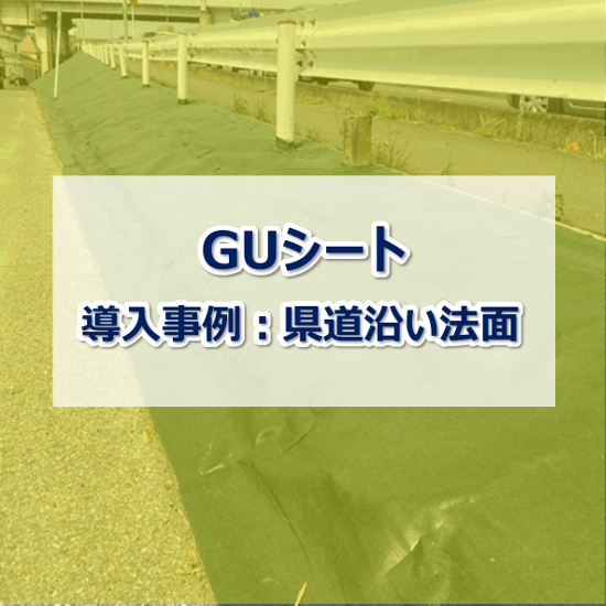【防草シート施工事例】GUシート 県道沿い法面