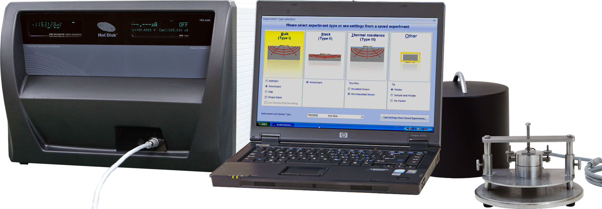 ホットディスク法 熱物性測定装置　TPSシリーズ