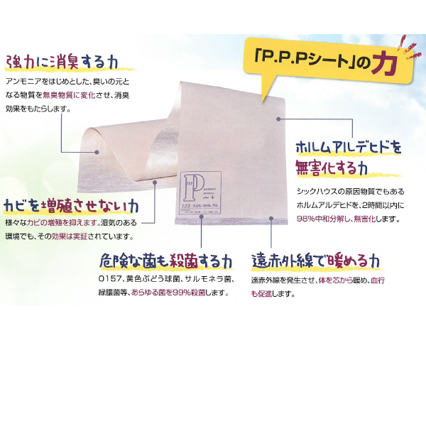 貼るだけで空気がキレイ！『P.P.Pシート』
