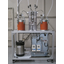 Syringe pump type two-liquid mixing discharge device