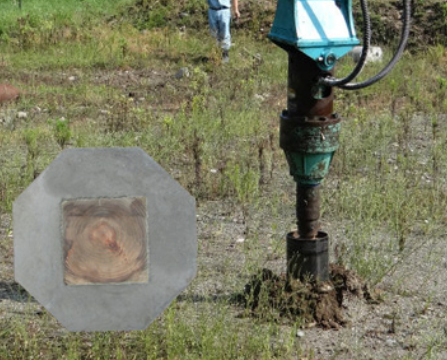 工法『杭状木製ハイブリッド地盤改良工』