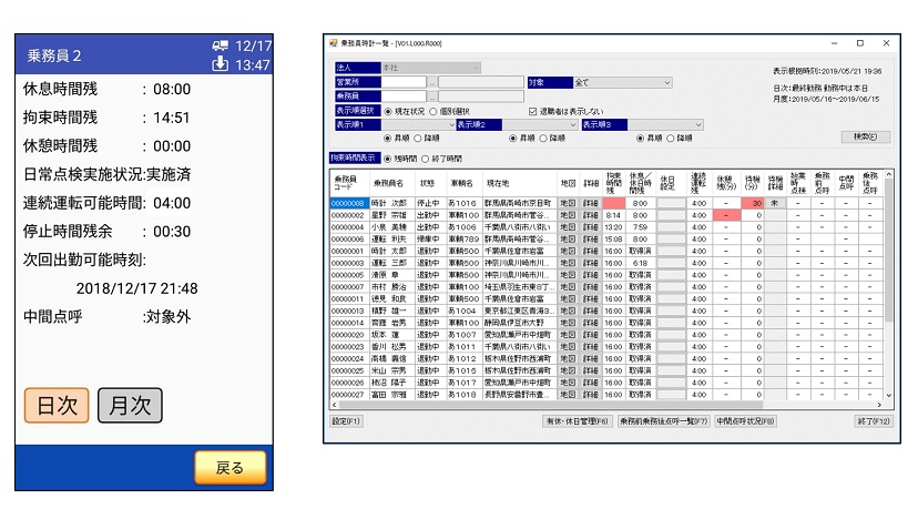 【リアルタイムに可視化】クラウドサービスNavisia乗務員時計