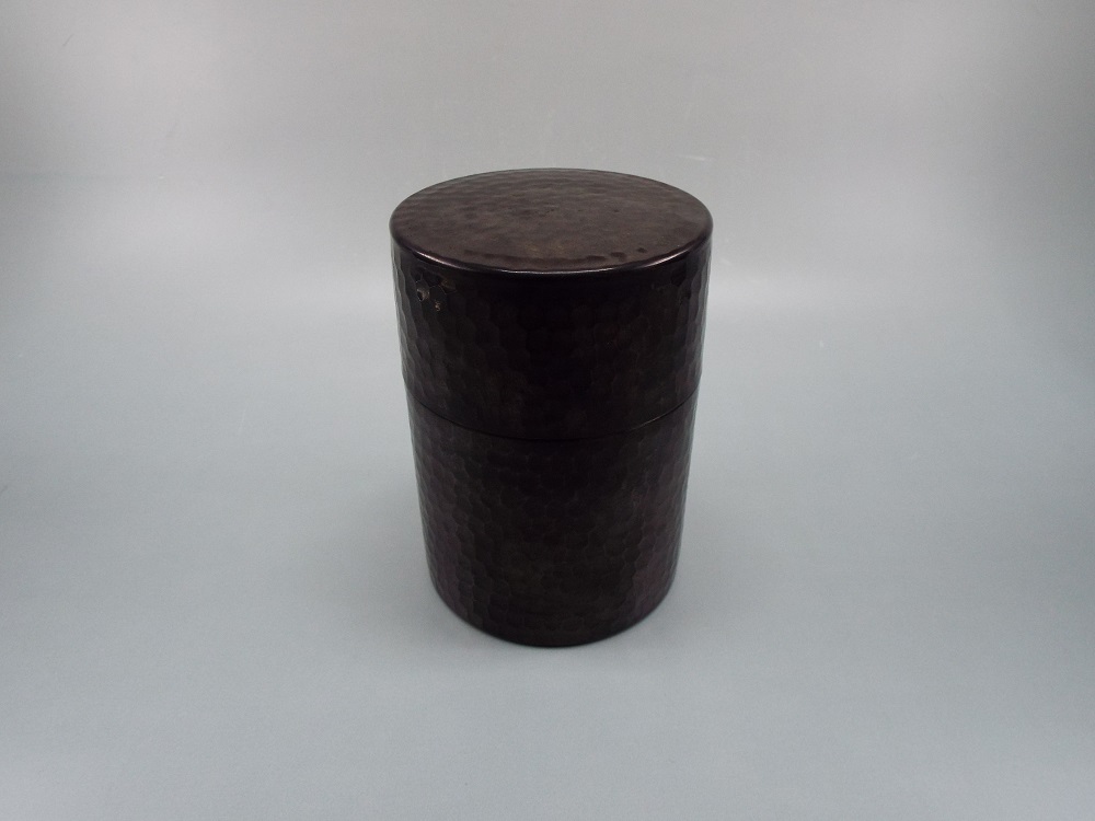 ステンレス・黒染め＜茶筒＞金属表面処理