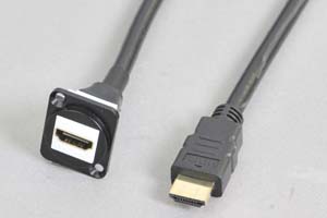 パネルマウントHDMIケーブル型1m3mノイトリック型ベゼル ネット