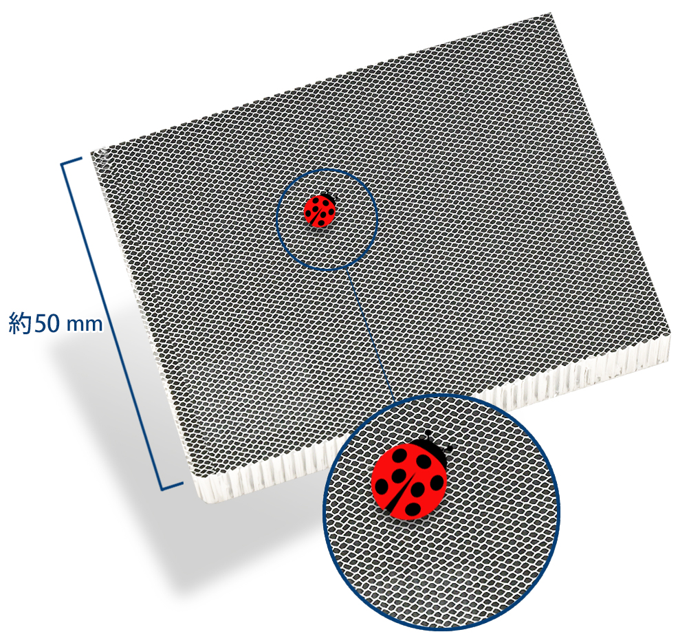 排出ガス浄化用に開発されたアルミハニカム【ファインハニカム】