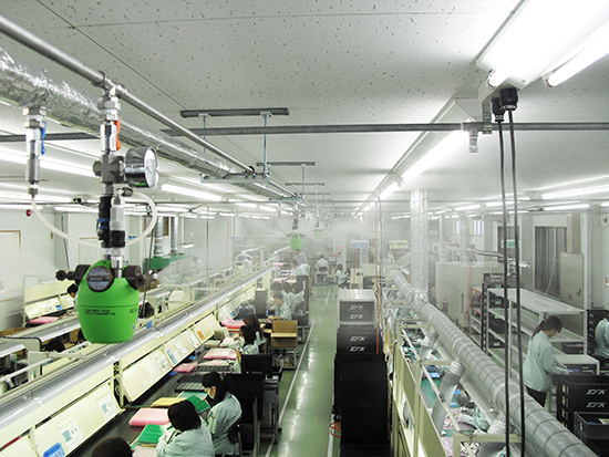 基板実装工場・クリーンルームの乾燥対策に最適な加湿システム