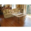 Soundproof, direct-adhesive, seamless single board teak flooring material for floor heating.