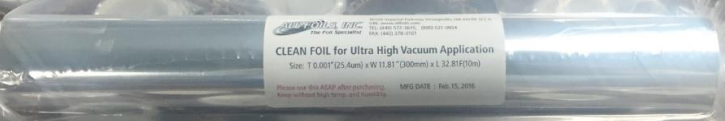 UHV Cleaned Aluminum（アルミホイル）
