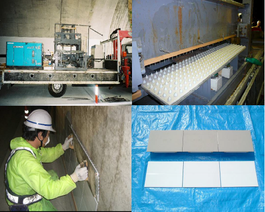 接着剤機械塗布工法　スポット工法