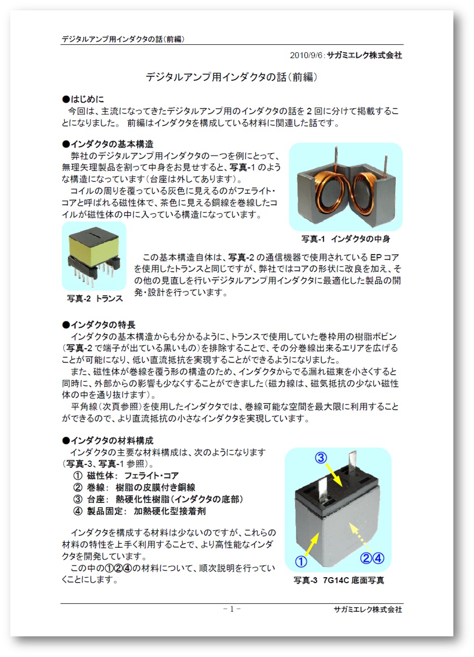 【資料】デジタルアンプ用インダクタの話（前編）