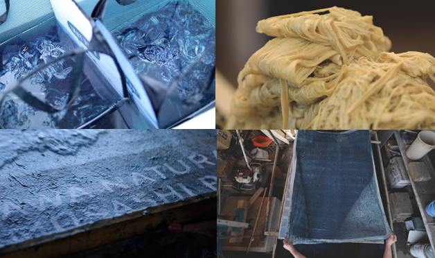 【制作事例】藍染和紙