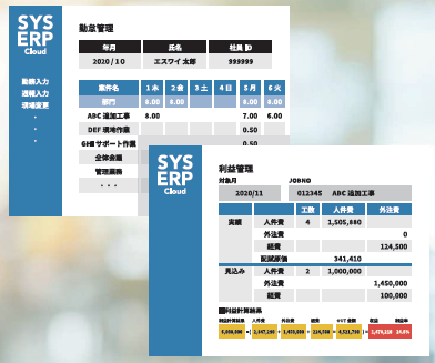プロセスコスティング統合基幹システム　SYS ERP Cloud