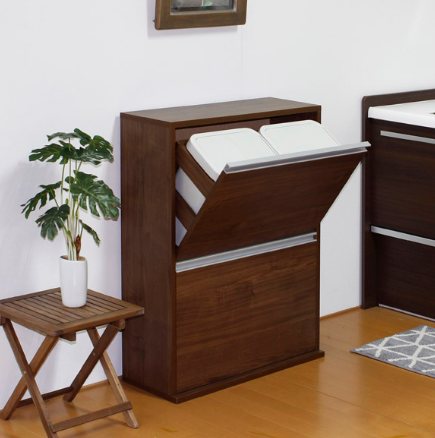 ダストボックス『薄型木製分別ダストボックス』