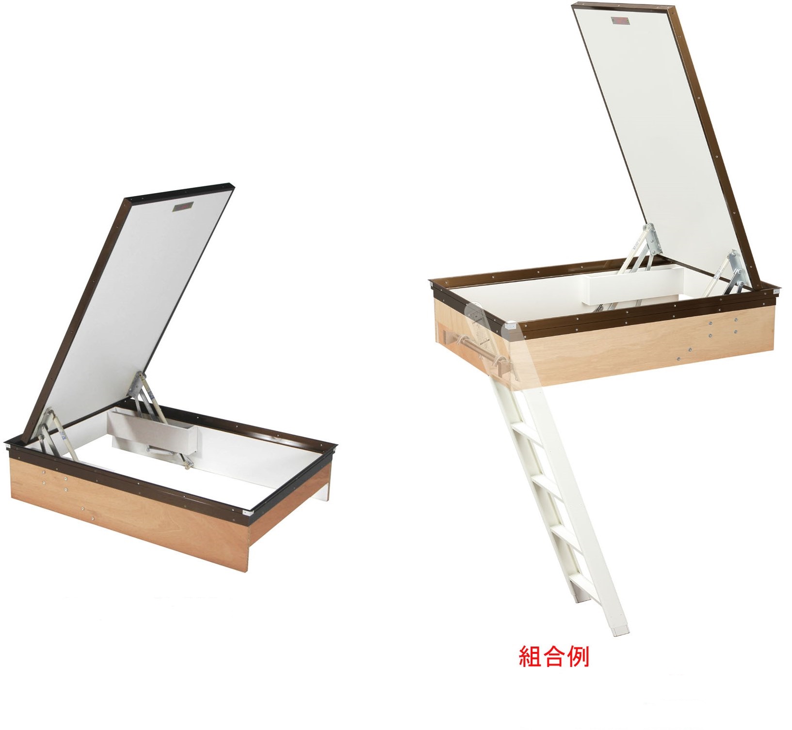 『ガスダンパー式床下開口ハッチ／アルミ製床下昇降ステップ』点検口