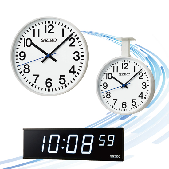 ≪NTPクロック≫ 時計 学校 病院 駅 電池交換不要 正確時刻 セイコー