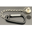 Powerful magnet ring with anti-slip rubber, chain, and carabiner hook.