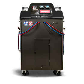 Dual gas compatible car air conditioning service station with piping cleaning function. product image