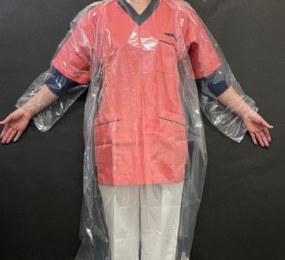 長袖プラスチックガウン『Easy脱着ガウン』