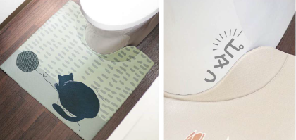 スキマにピタっ！拭けるPVCトイレマット