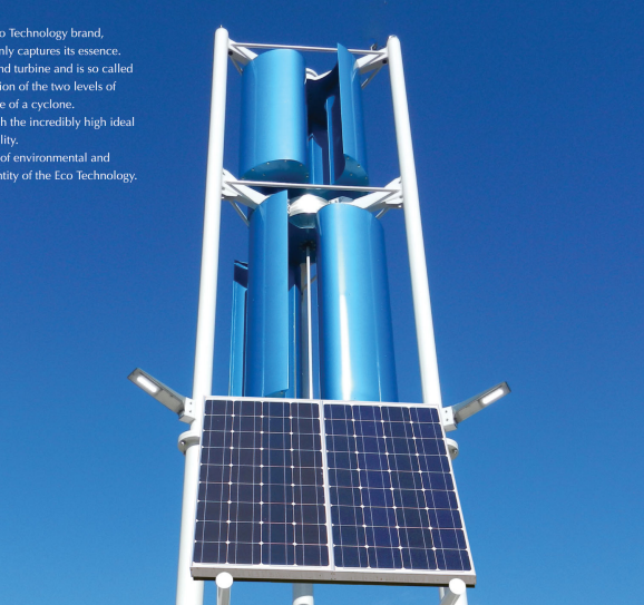 トルネード型風力発電機【空港での採用実績有！落雷や台風にも強い】