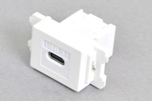 コンセントチップ（スナップインセット品）USB TypeC横 白 ネット