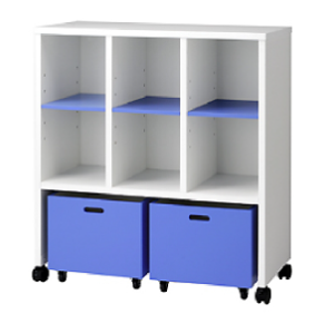 保育園・幼稚園家具】ワゴン付きオープン収納棚 共臨社 | イプロス