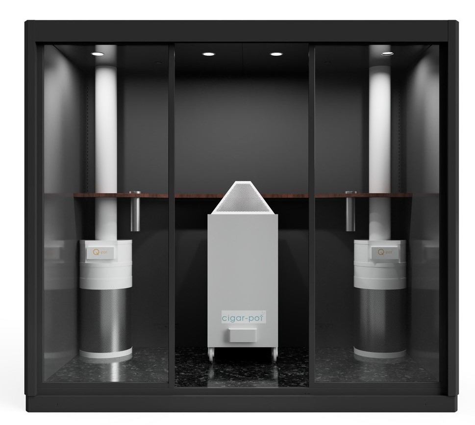 脱煙機能付き喫煙ブース『シガーPro II　Mサイズ（3人用）』