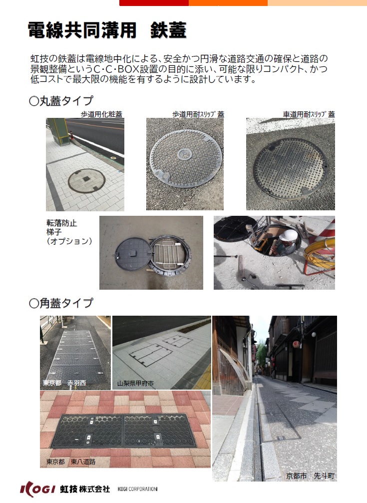 電線共同溝用　鉄蓋