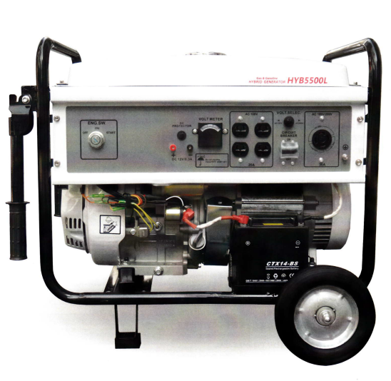 【新品未使用】ハイブリッド発電機 HYB5500L ガソリン／LPガス兼用 ハイブリッド式 非常用小型発電機「HYB5500L」新発売！ | 株式会社山岸産業