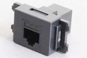 コンセントチップ（スナップインセット品）LAN CAT6黒 横 ネット