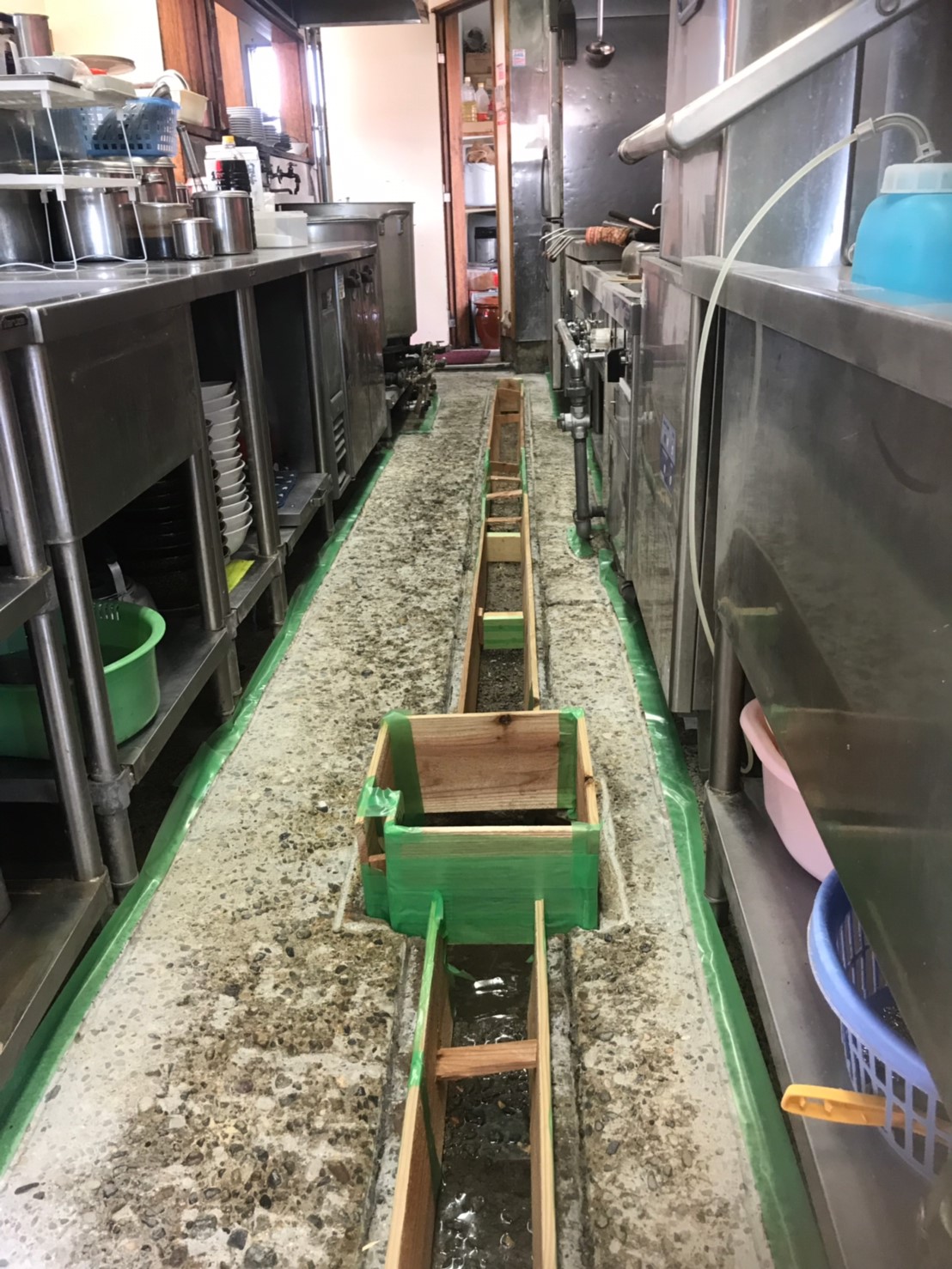 【施工事例】某ラーメン屋厨房床補修工事