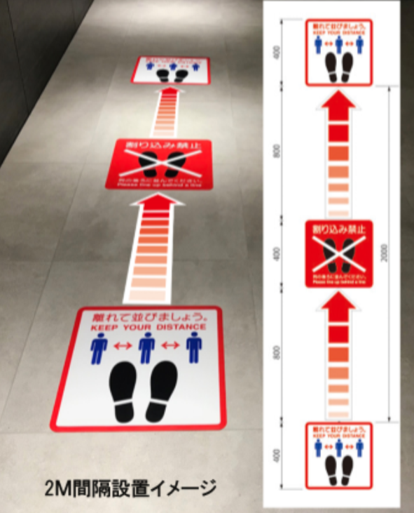 ソーシャルディスタンス フロアシート
