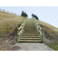 Wooden barn-style stair construction【Alternative to log and simulated wood stairs】No piling required!