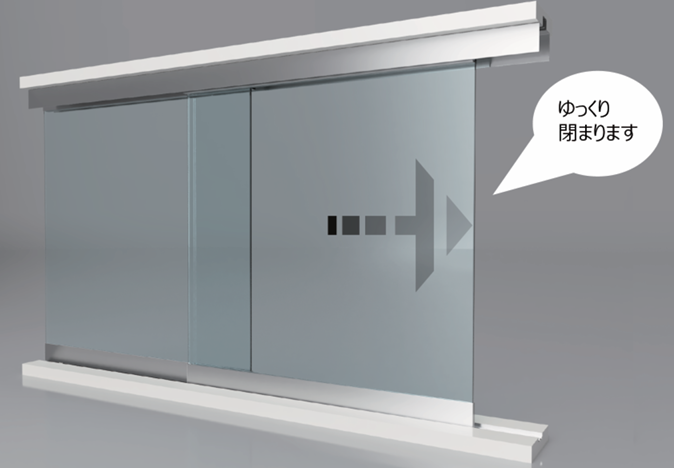 ガラス引き戸部材【受付け窓専用 ソフトクローズ機能付】 スリーナイン