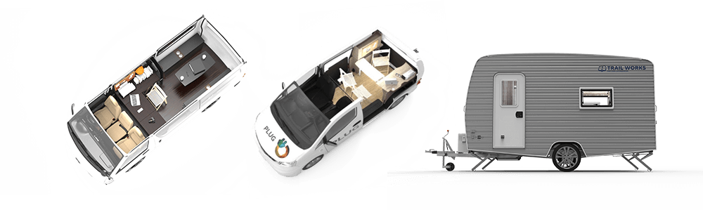 オフグリッドシステム搭載　移動オフィスカー＆トレーラー