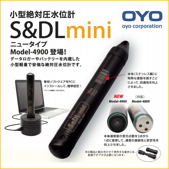 小型絶対圧水位計『S&DLmini Model-4900』 応用地質 | イプロス