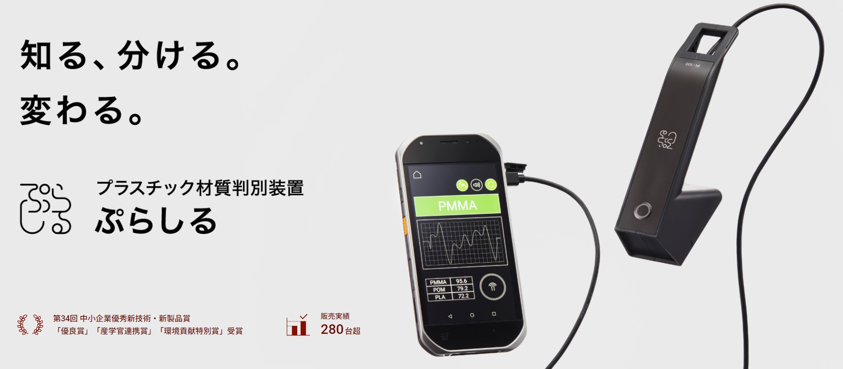 プラスチック材質判別装置『ぷらしる』