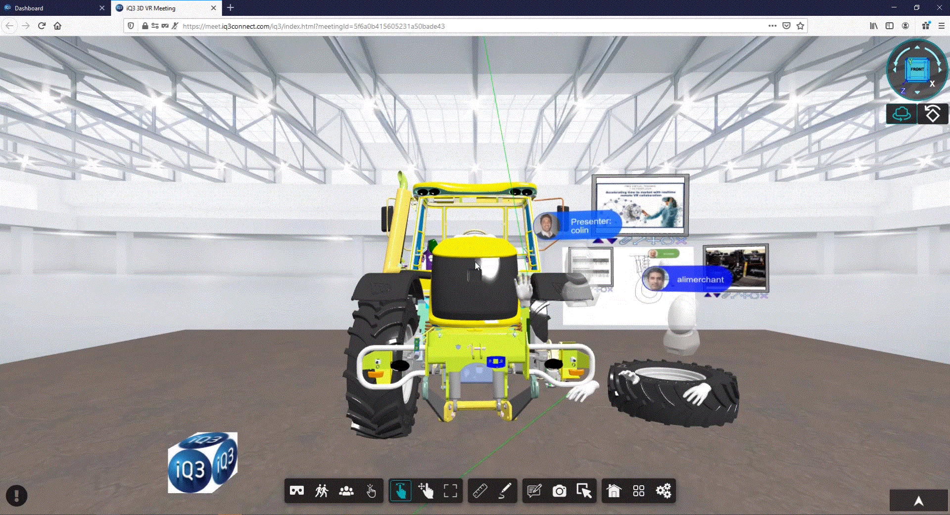 3D仮想会議・3D VRレビュー『iQ3 Dashboard』