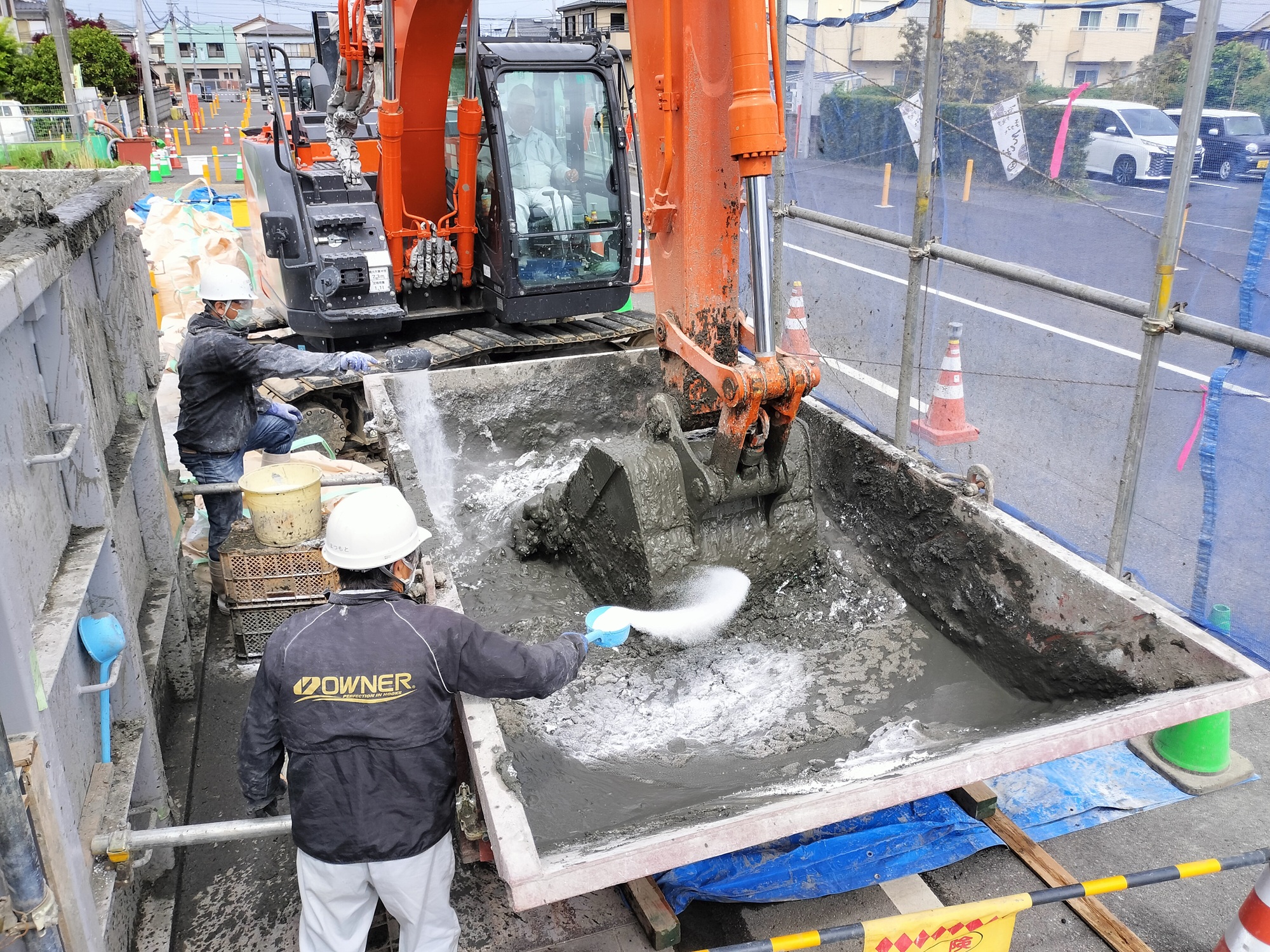 高含水泥土改良剤MTシリーズ【施工事例】下水道管埋設工事