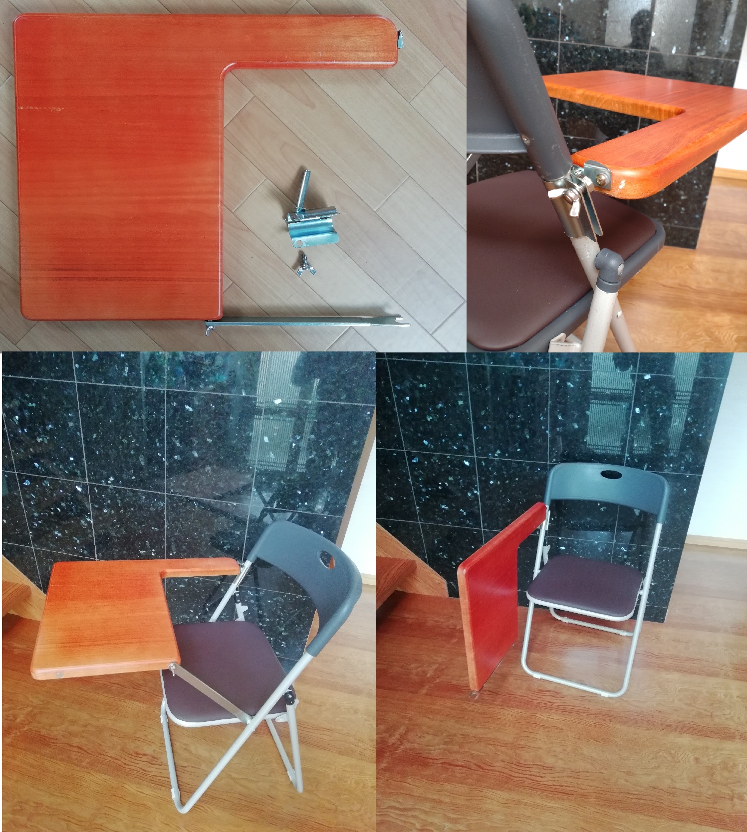 折イス（おりたたみイス）用後付けデスク