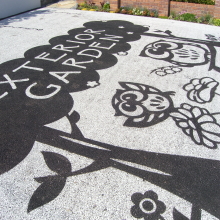 自然石アート舗装【アスファルト舗装に模様を描ける！】