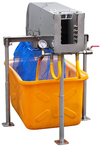 農業用機械　ネギ皮ムキ機